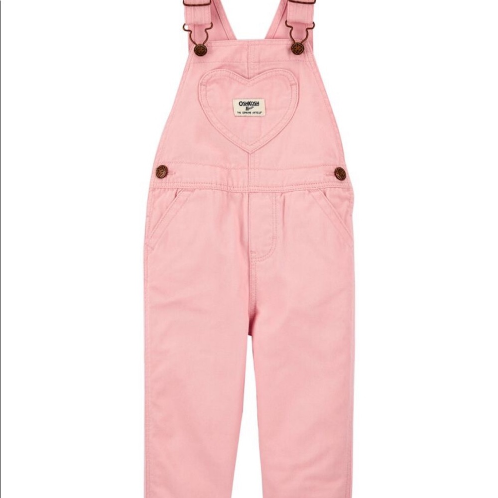 NWT OshKosh B’Gosh Pink Heart Overalls Size 18M
